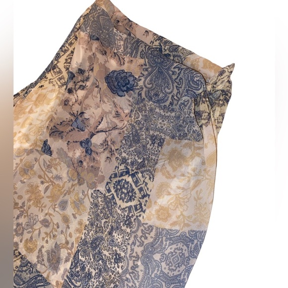 EST. 1946 Bohemian Lightweight Blouse Cream Cornflower Blue Size X Large - Picture 5 of 7